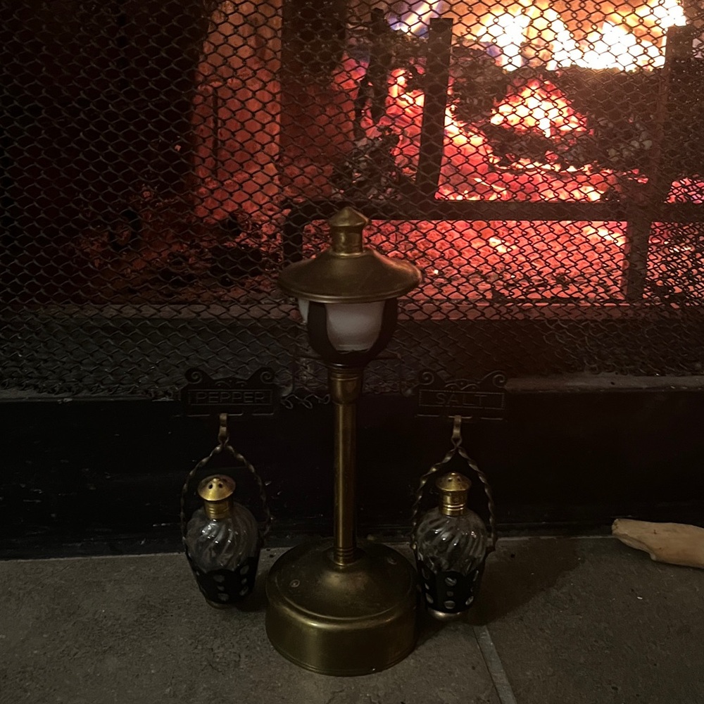 Antique miniature lamppost salt and pepper shaker